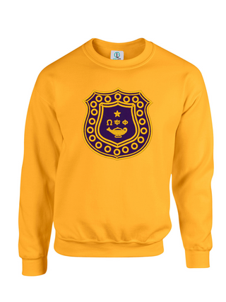 Buy purple-with-gold-trim Gold Fusion Felt Omega Shield Sweatshirt/Hoodie