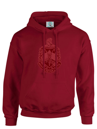 Crimson Fusion Felt Delta Greek Large Shield Sweatshirt/Hoodie