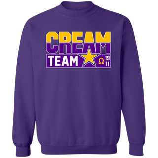 Cream Team Printed Crewneck Sweatshirt