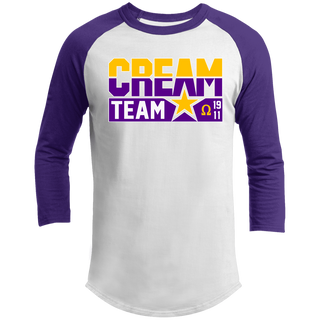 Cream Team Printed 3/4 Raglan Sleeve Shirt
