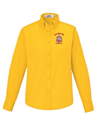 Buy gold DST Shield Long Sleeve Ladies&#39; Button Down Shirt