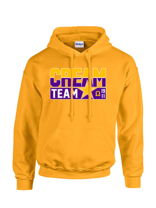 Buy gold Cream Team Embroidered Hoodie
