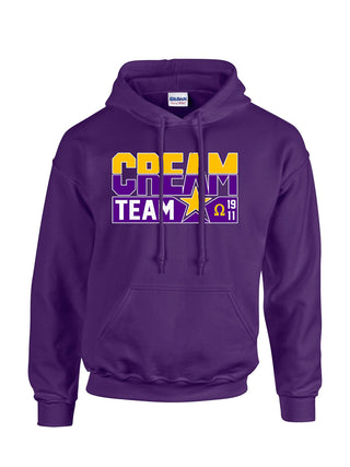 Buy purple Cream Team Embroidered Hoodie