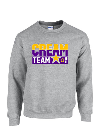 Buy grey Cream Team Crew Embroidered Sweatshirt