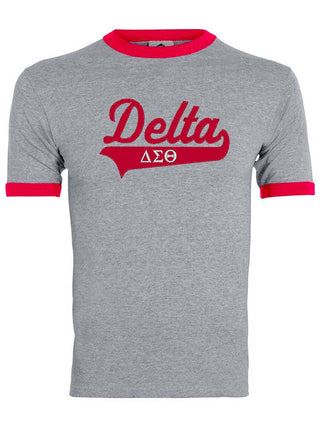 Buy grey-red Delta Tail Ringer Shirt
