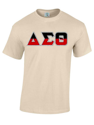 Buy sand DST Split Greek Letters Short Sleeve T-Shirt