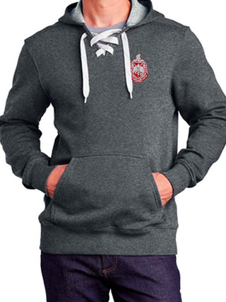 Buy graphite-heather DST Shield Lace Up Pullover Hoodie