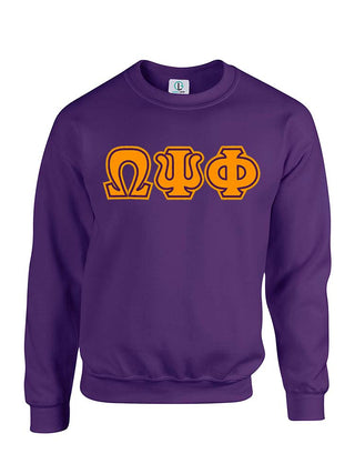 Buy fusion-gold-purple-trim Purple Fusion Felt Omega Greek Letters Sweatshirt/Hoodie