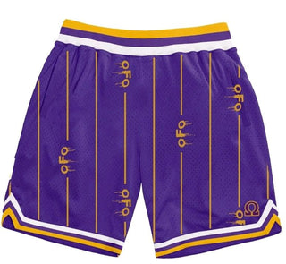 Purple OFO  Pinstripe Mesh Shorts