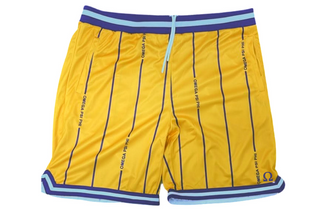 Gold Omega Psi Phi Pinstripe Mesh Shorts