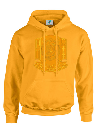 Gold Fusion Felt Omega Life Member Shield Sweatshirt/Hoodie