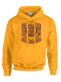 Two Color Fusion Felt Omega Life Member Shield Sweatshirt/Hoodie