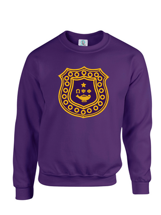 Buy purple-with-gold-trim Purple Fusion Felt Omega Shield Sweatshirt/Hoodie