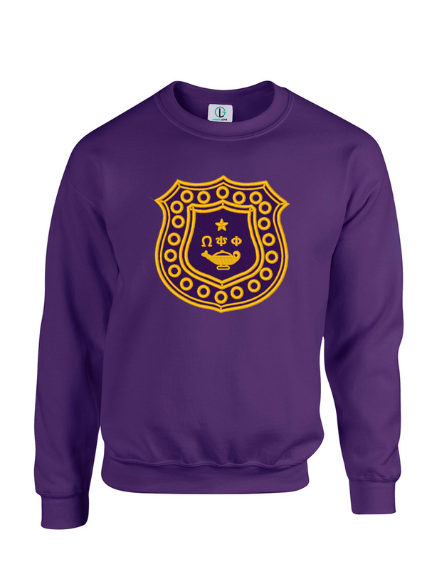 Purple Fusion Felt Omega Shield Sweatshirt/Hoodie