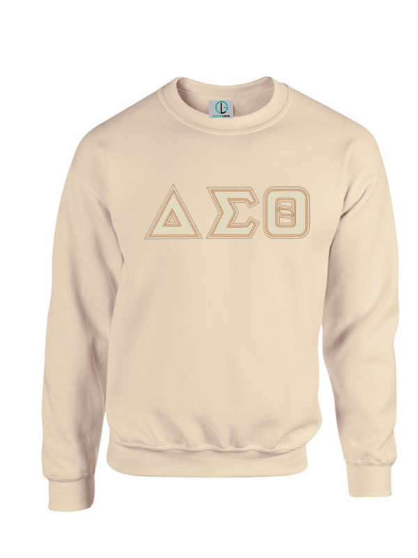 Cream Fusion Felt Delta Greek Letters Sweatshirt/Hoodie