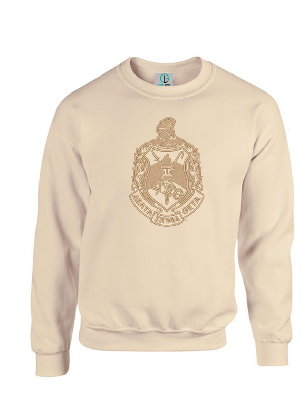 Cream Fusion Felt Delta Greek Large Shield Sweatshirt/Hoodie