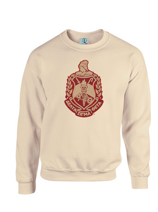 Cream Felt Delta Greek Large Shield Sweatshirt/Hoodie