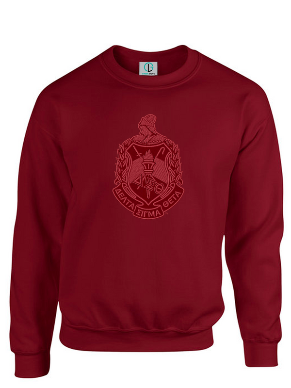 Crimson Fusion Felt Delta Greek Large Shield Sweatshirt/Hoodie