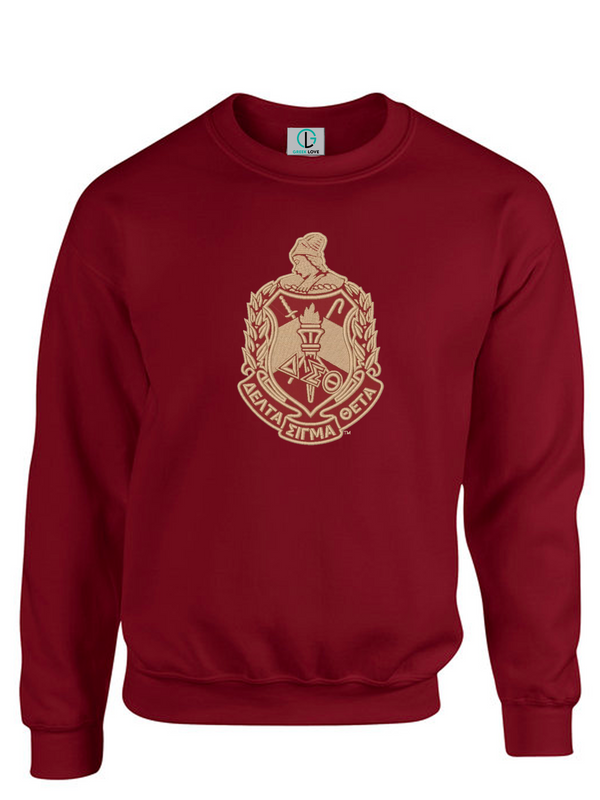 Crimson Felt Delta Greek Large Shield Sweatshirt/Hoodie