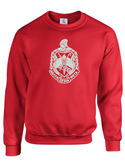 Red Felt Delta Greek Large Shield Sweatshirt/Hoodie