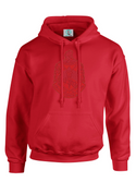 Red Fusion Felt Delta Greek Large Shield Sweatshirt/Hoodie