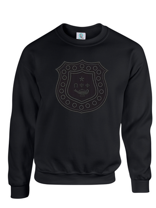 Black Fusion Felt Omega Shield Sweatshirt/Hoodie