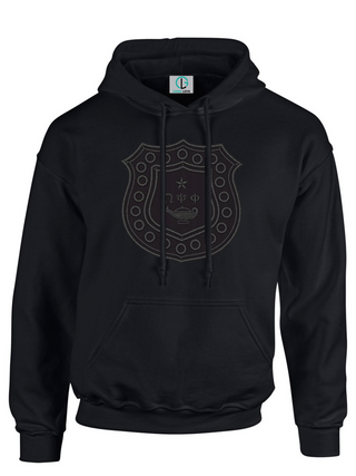 Black Fusion Felt Omega Shield Sweatshirt/Hoodie