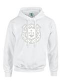 White Fusion Felt Omega Shield Sweatshirt/Hoodie