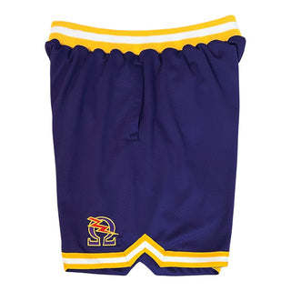 Purple Omega Psi Phi Lightning Bolt Mesh Shorts