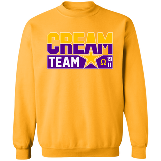 Cream Team Printed Crewneck Sweatshirt