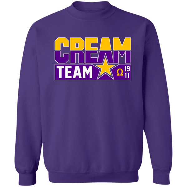 Cream Team Printed Crewneck Sweatshirt