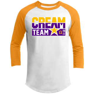 Cream Team Printed 3/4 Raglan Sleeve Shirt