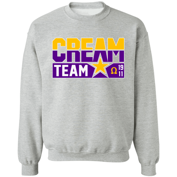 Cream Team Printed Crewneck Sweatshirt