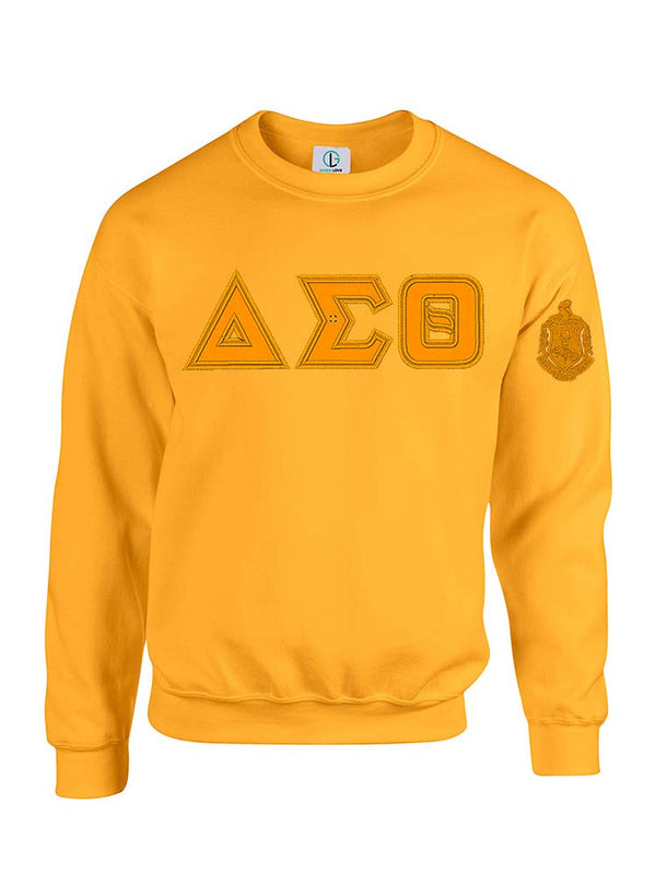 Gold Fusion Felt Delta Greek Letters Sweatshirt/Hoodie