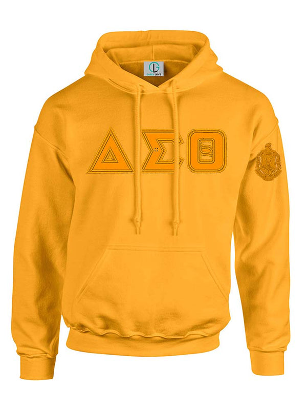 Gold Fusion Felt Delta Greek Letters Sweatshirt/Hoodie