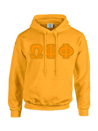 Gold Fusion Felt Omega Greek Letters Sweatshirt/Hoodie