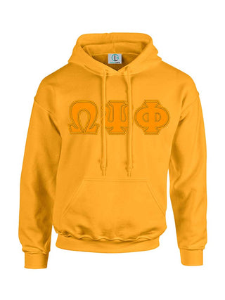 Gold Fusion Felt Omega Greek Letters Sweatshirt/Hoodie Sale