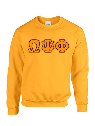 Buy fusion-gold-purple-trim Gold Fusion Felt Omega Greek Letters Sweatshirt/Hoodie