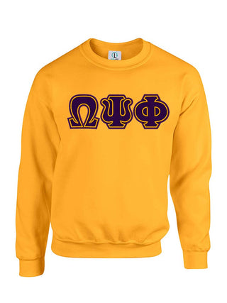 Buy fusion-purple-gold-trim Gold Fusion Felt Omega Greek Letters Sweatshirt/Hoodie