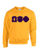 Gold Fusion Felt Omega Greek Letters Sweatshirt/Hoodie