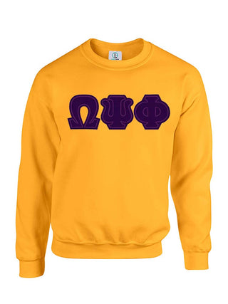 Buy fusion-purple Gold Fusion Felt Omega Greek Letters Sweatshirt/Hoodie