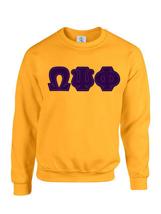 Buy fusion-purple Gold Fusion Felt Omega Greek Letters Sweatshirt/Hoodie