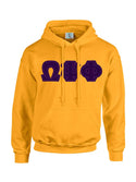 Gold Fusion Felt Omega Greek Letters Sweatshirt/Hoodie
