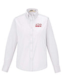 DST Greek Letters Long Sleeve Ladies' Button Down Shirt