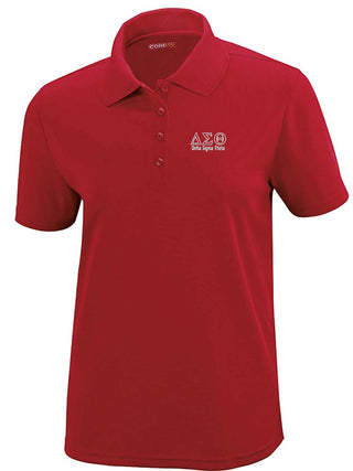 Buy red DST Greek Letters Ladies&#39; Polo Shirt