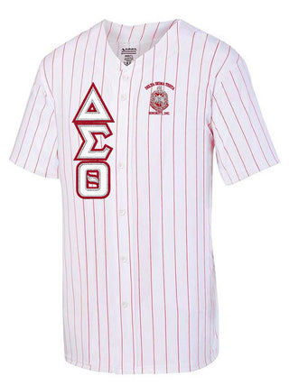 Buy white-red DST Pinstripe Baseball Jersey