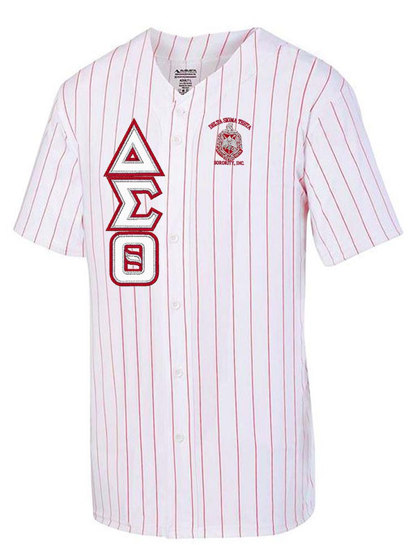 DST Pinstripe Baseball Jersey Greek Love