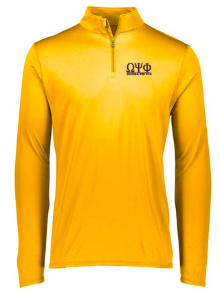 Buy campus-gold Omega Classic Greek Letters Quarter-Zip Pullover