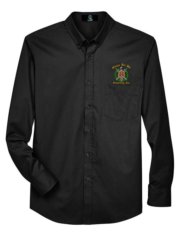 Omega Shield Long Sleeve Button Down Shirt