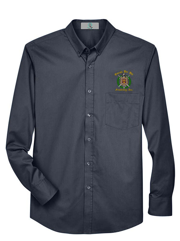Omega Shield Long Sleeve Button Down Shirt